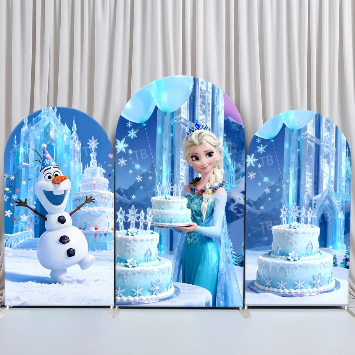 

Frozen Theme Arch Backdrop Cover Princess Elsa for Girls Birthday Party Decor Baby Shower Photography Background Elastic Fabric