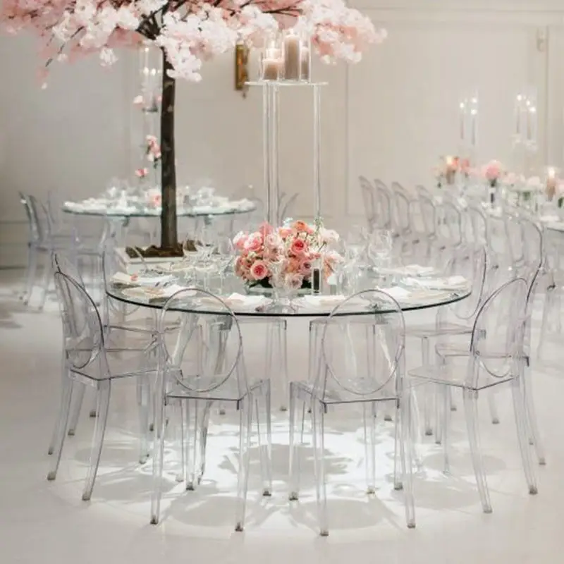 Modern minimalist outdoor hotel party Party Clear crystal plastic wedding chairs