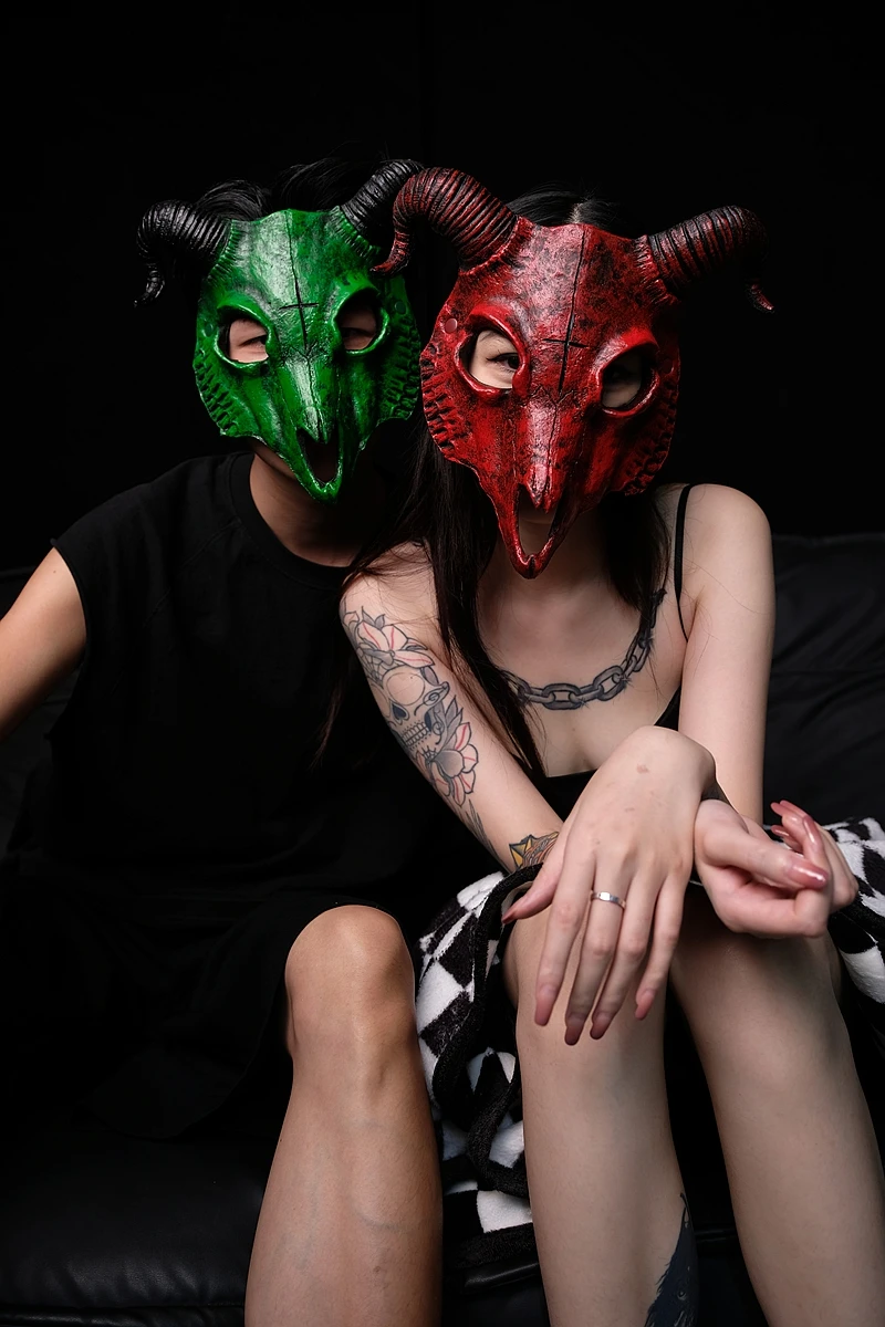 New Goat Rabbit Mask Halloween Party Decor Fancy Dress Up Props Masquerade Bunny Mask Costume Accessories DJ Stage Carnaval Mask
