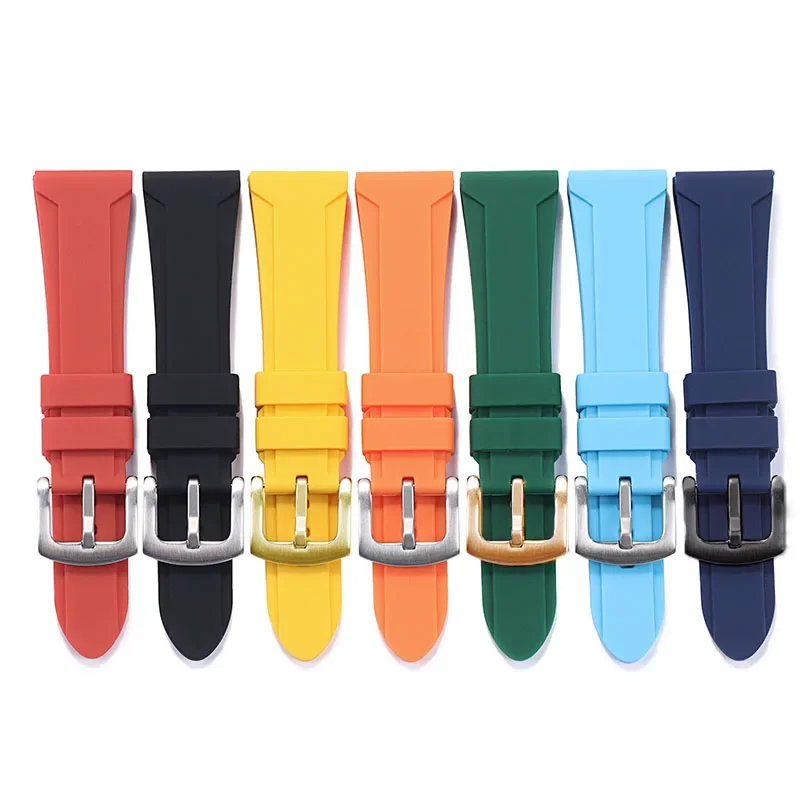 22 24 26mm Silicone Watch Strap for Seiko for Omega for Swatch Wrist Band Replacement Rubber Watch Band Accessories for Men Woen