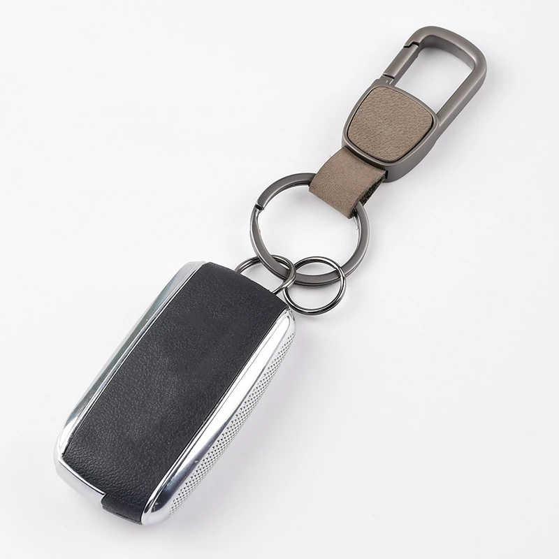 Men Frosted Genuine Leather Car Key Chain Key Ring Waist Hanged Key Holder Fashion Business Women Keychains With Two Rings