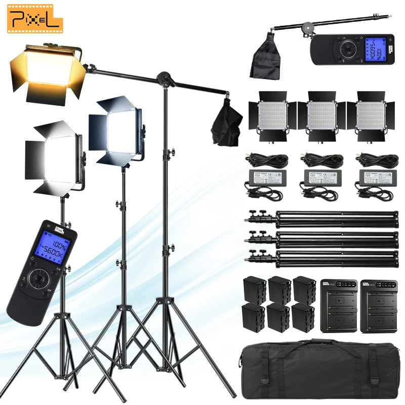 Pixel Photography Lighting kit Professional Metal Bi-Color 45W LED Video Light for Studio YouTube Photography Video K80SP