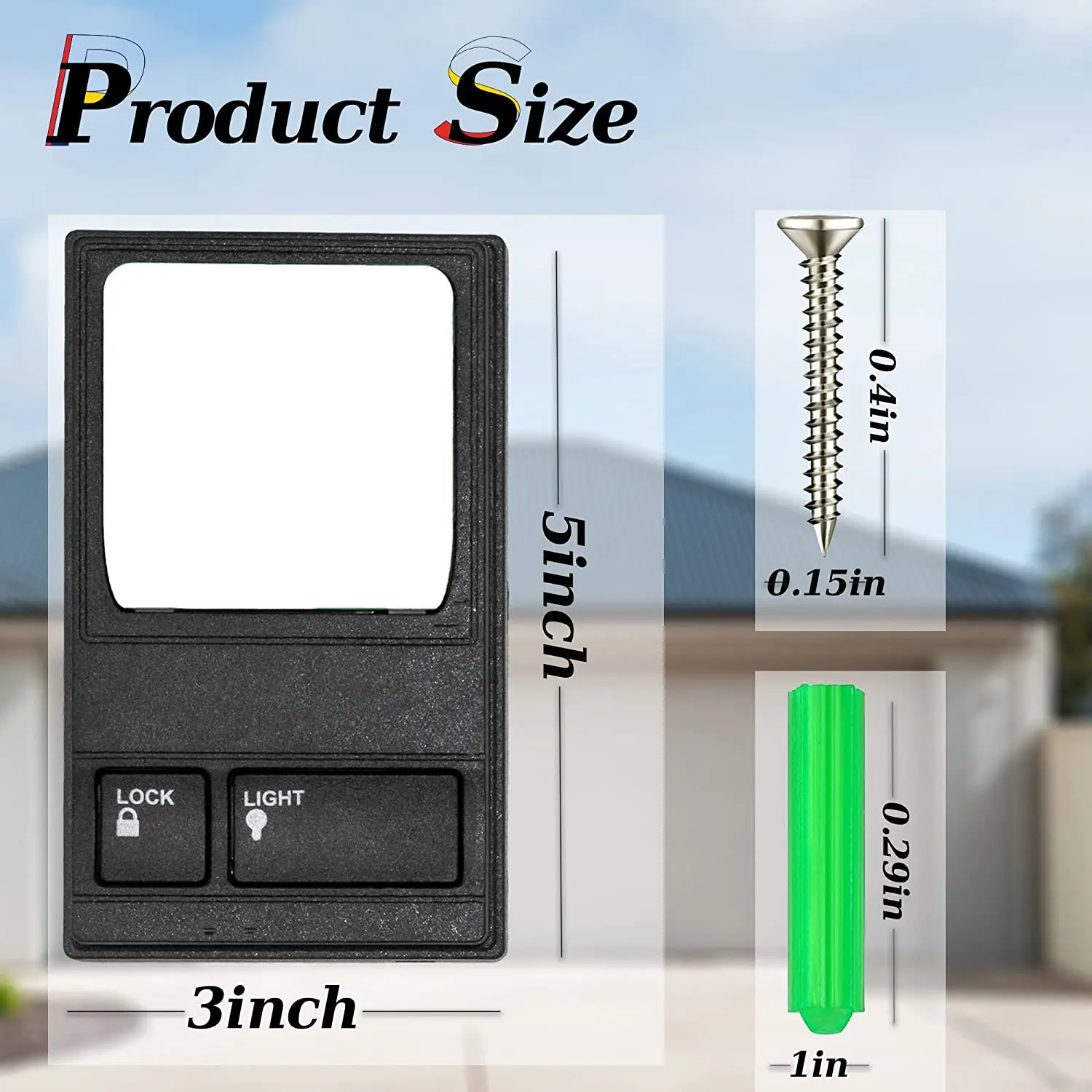 Gate Remote Control Wall Mounted Multifunctional Replacement Keypad Panel Button LiftMaster 41A5273-1 78LM Garage Door Opener