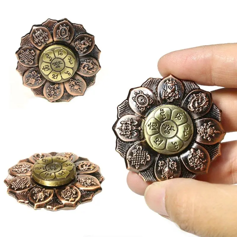 Giroscopio de loto para la yema del dedo, Spinner de mano de Metal, rotación del autismo, juguete antipresión, juguete antiestrés, regalo para niños