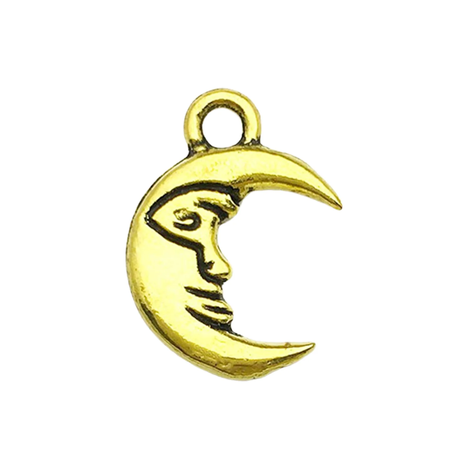 10pcs 11.5*16MM Dual-tone Moon Charms, Moon Phase Pendants for Mystical DIY Jewelry EF4048