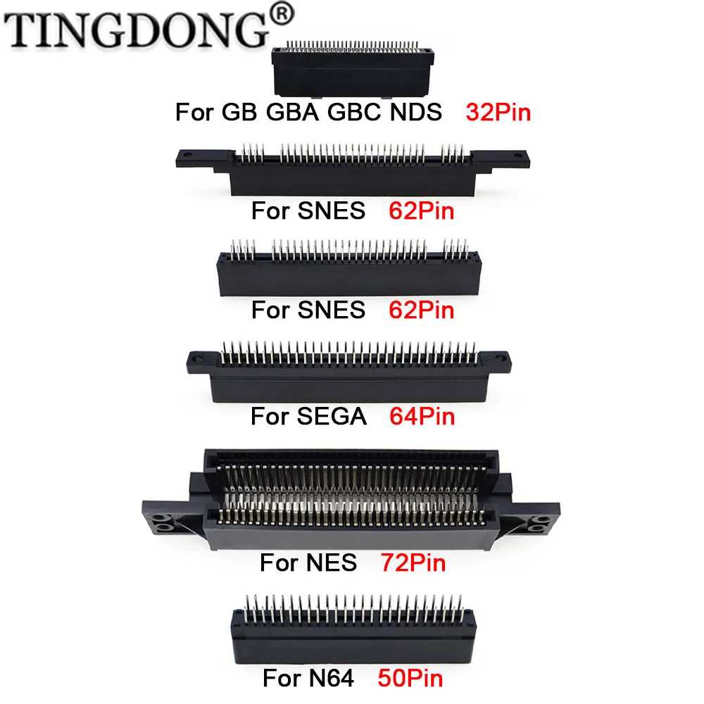 For GBA NDS GB GBC Connector Game Card Slot 62pin 50pin 64pin 60pin For SEGA Genesis N64 SNES FC Clone Console