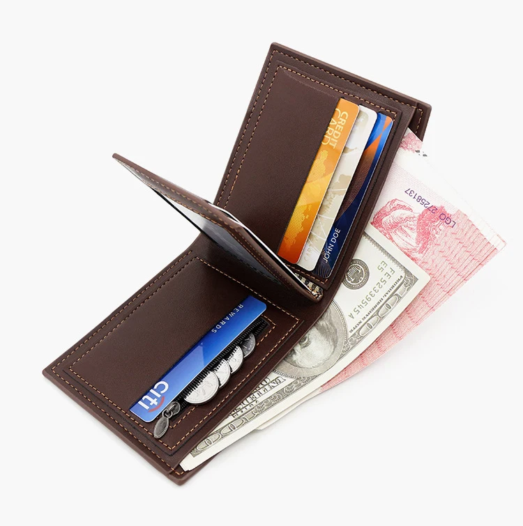 Kostenloser Name Gravur neue Männer kurze Brieftaschen hochwertige klassische Karten halter einfache männliche Geldbörse Reiß verschluss Münz tasche Männer Geld klammern – Detail 4