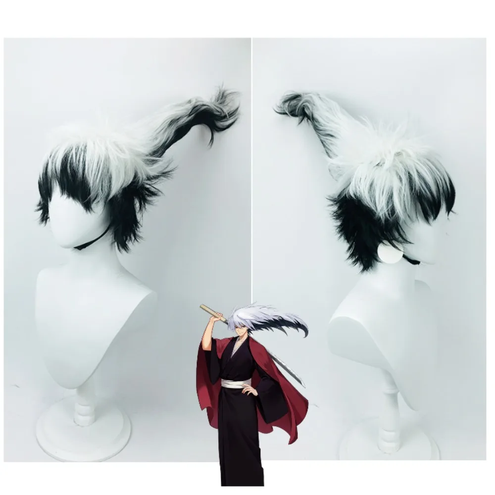 Nurarihyon no Mago Rikuo Nura Cosplay Wig Black White Gradient Hair Anime Costume