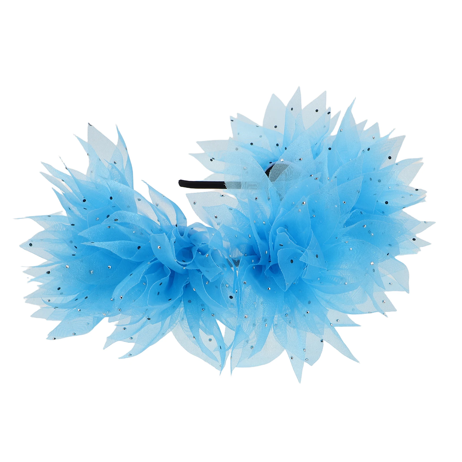 

Mesh Perming Hairb Rhinestone Headpiece High Crown Fashion Skyblue Diamond Woman Photo Shoot Accessory Breathable