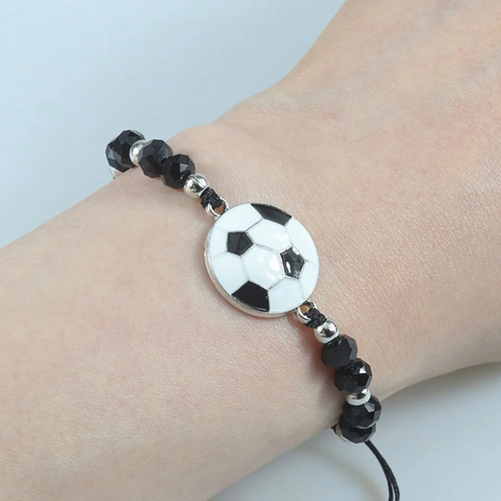 

2Pcs Soccer Couple Bracelets Adjustable Decorative Football Wrist Bracelets Sports Souvenirs Charm for Men Women