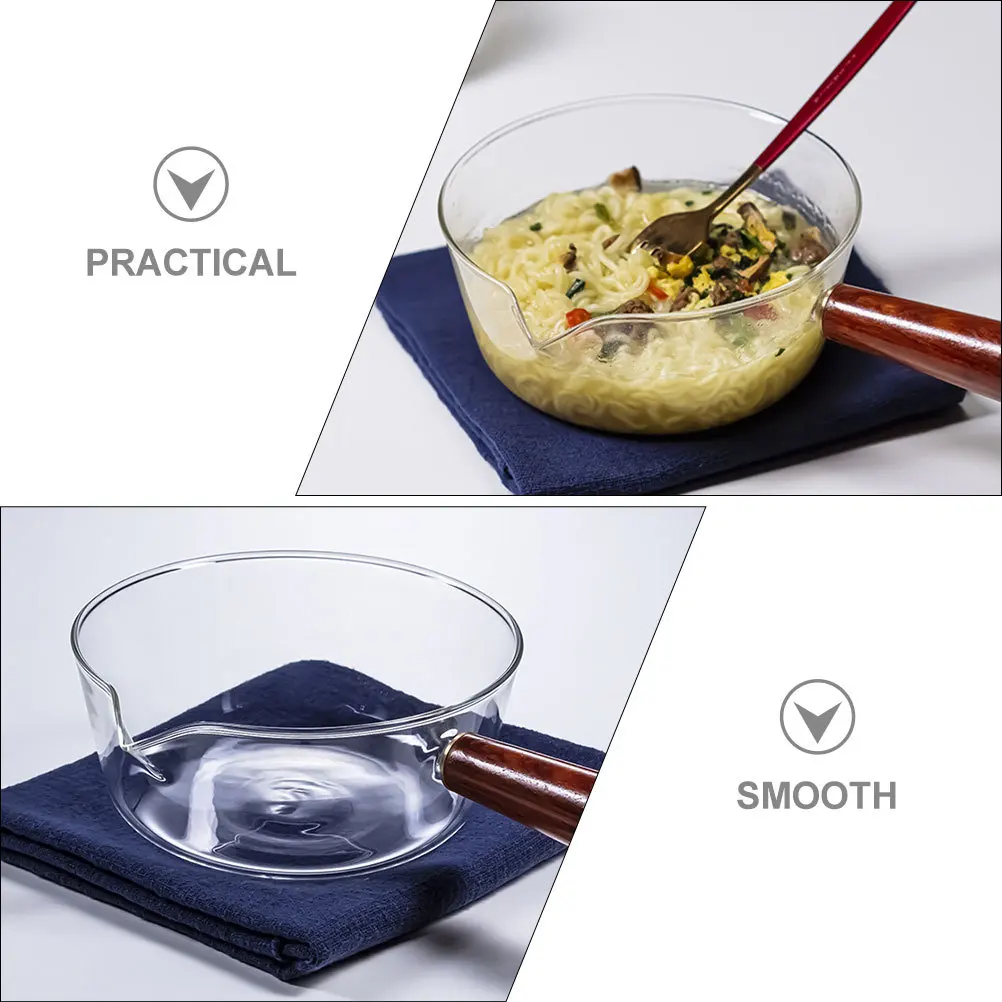 

Milk Pot Glass Milk Pan Multi-Function Kitchen Bowl for Cereals Salads Fruits Nuts Desserts Easy Clean Housewarming Gift