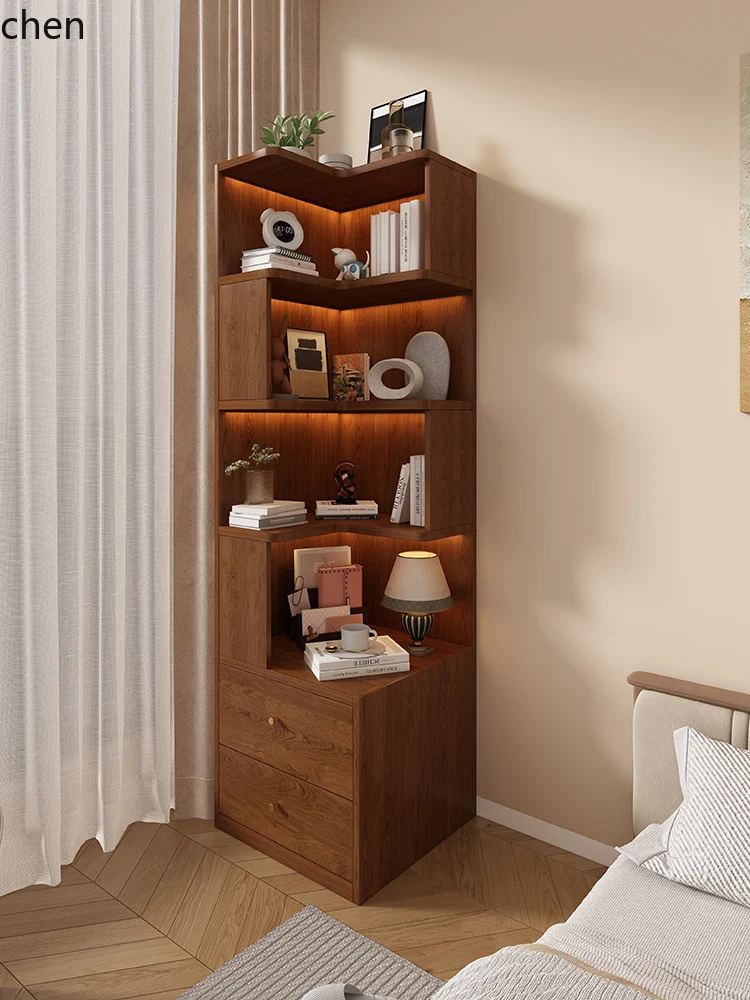 

YXY Vintage Style Sofa Side Cabinet Living Room Coffee Table Small Apartment Corner Cabinet Wall Corner Storage Cabinet