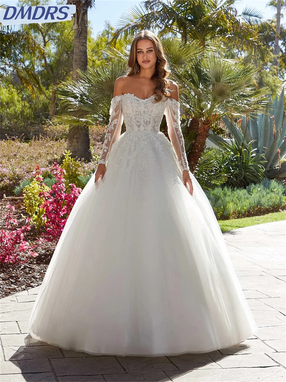 Semplice abito da sposa Boho appliqued 2024 grazioso abito da sposa in Tulle grazioso abito da sposa con spalle scoperte Vestidos De Novia