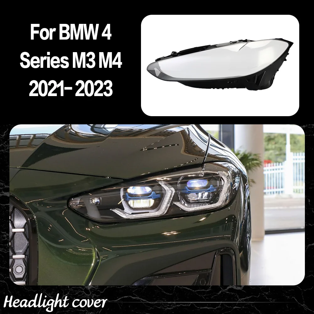 

For BMW 4 Series M3 M4 F32 F33 F36 F82 2021 2022 2023 Headlight Cover Replacement Front Car Light Auto Shell Lampcover Lampshade