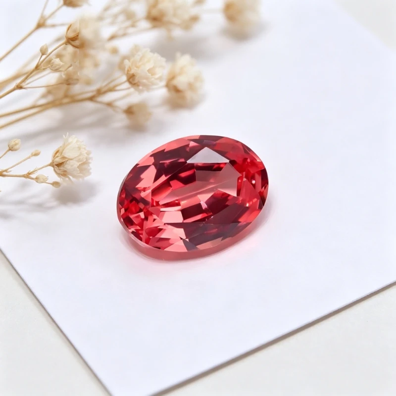 Synthetischer Saphir Feuerlotus-Farbe Padparadscha Ovale Form Zertifizierbar Wählbar Großhandel – Detail 4