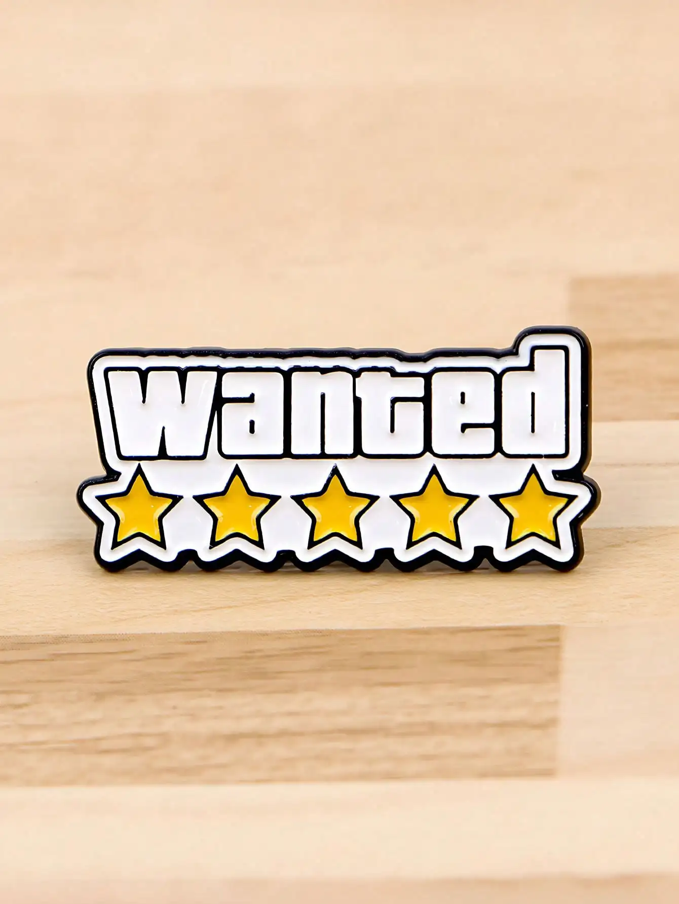 Wanted Meme Enamel Pin - Fun 5-Star Rating Fashion Accessory for Jackets And Bags
