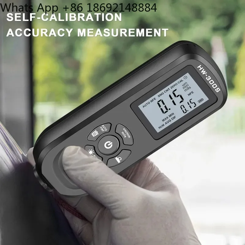 High Precision Thick Bottom Automotive Coating Thickness Gauge Anti-skid Paint Film Dry Film Thickness Meter for HW-300S
