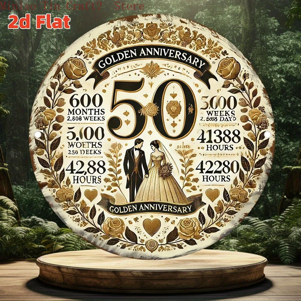[2D Flat] 1 Stück rundes Metallschild mit rustikalem Distressed-Finish für Küche, Bar, Heimdekoration
