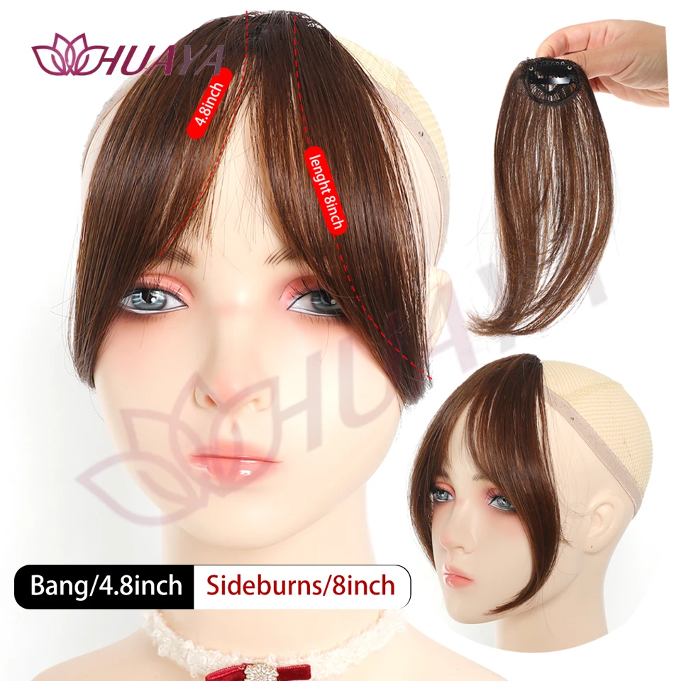 Natural Synthetic Hair Bangs/Fringe Middle-part Hair Bangs Clip-in Hair Extension Black Brown Gold