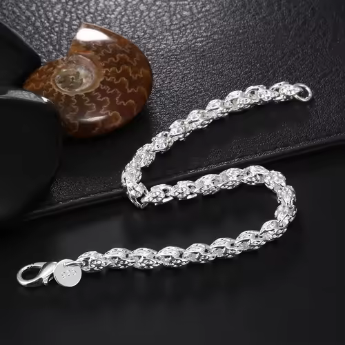 Fine 925 Sterling Silver Noble Nice Chain Solid Bracelet for Women Men Charms Party Gift Wedding Fashion Jewelry Hot Model - Image 30