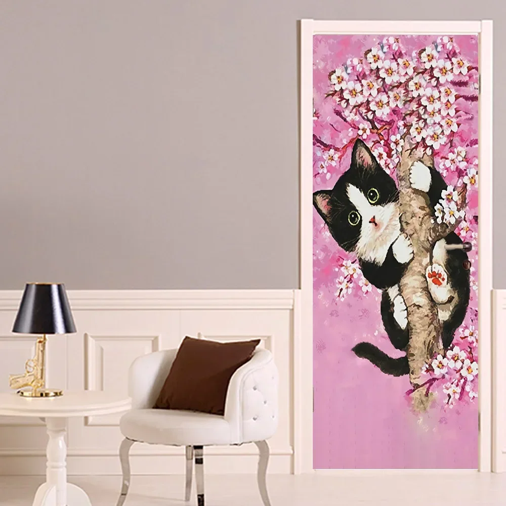 Pegatina Puerta Navidad 3d Pegatina Puerta Mono Mural Autoadhesivo DecoracióN Del Hogar Pegatina De Pared Dormitorio Sala De Estar Cartel ExtraíBle Pegatina ArtíStica-Los 77x200cm Pegatinas Para Puertas