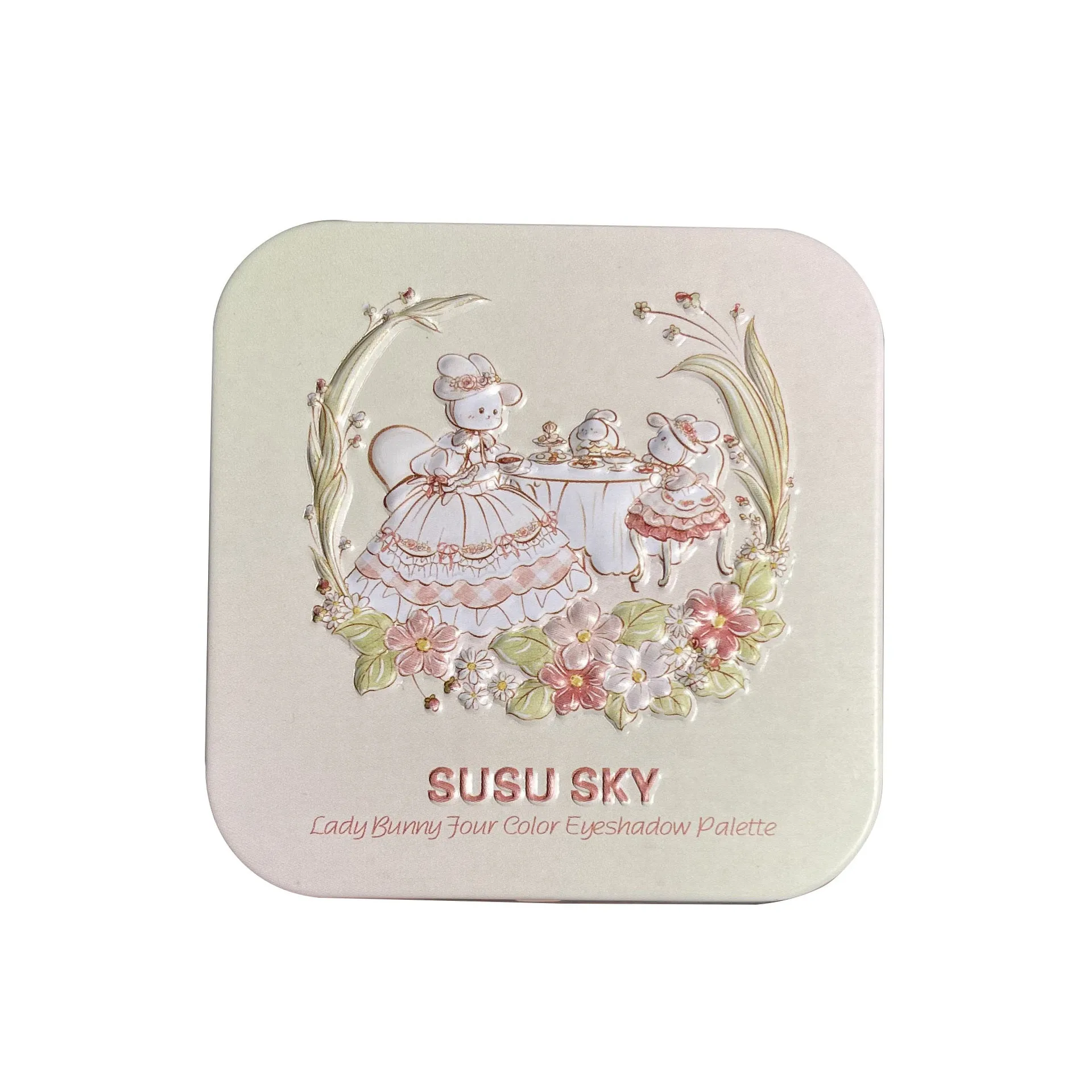 SUSU SKY Lady Rabbit 4-Farben-Lidschatten-Palette, feiner, mattierter Glitzer-Lidschatten, nacktes Make-up, vielseitige Studenten-Großhandelskosmetik