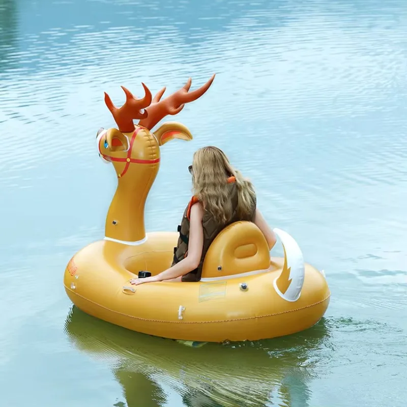 Latest Design 1 Rider Electric Inflatable Elk Pool Water Play Float