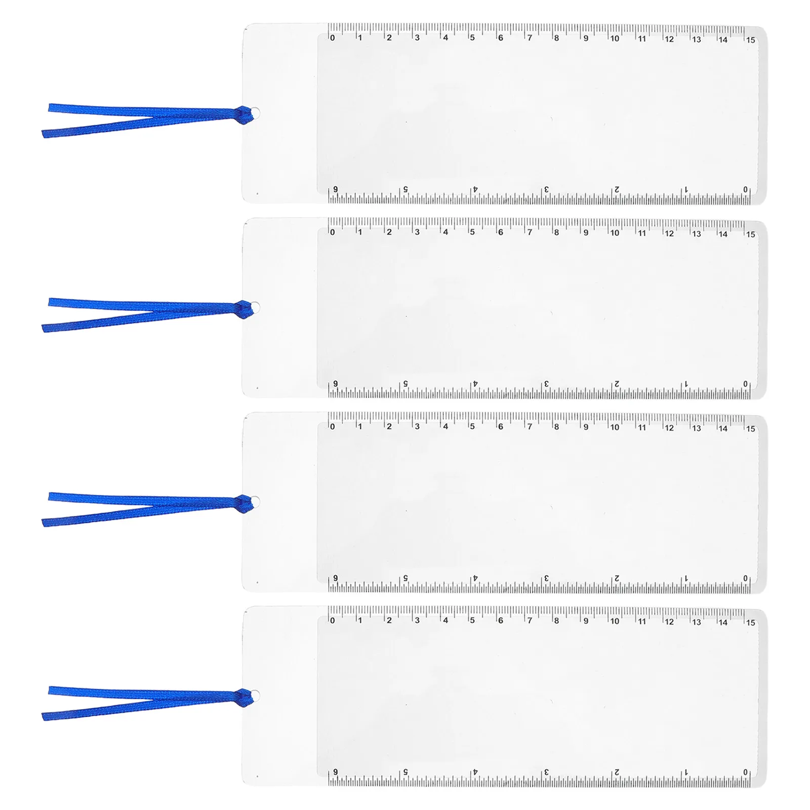 4Pcs Reading Magnifier Bookmark Ultra-Thin 3X Magnifying Page Sheet 7.4x2.5 Inch Ruler Reading Aid for Seniors Books Office