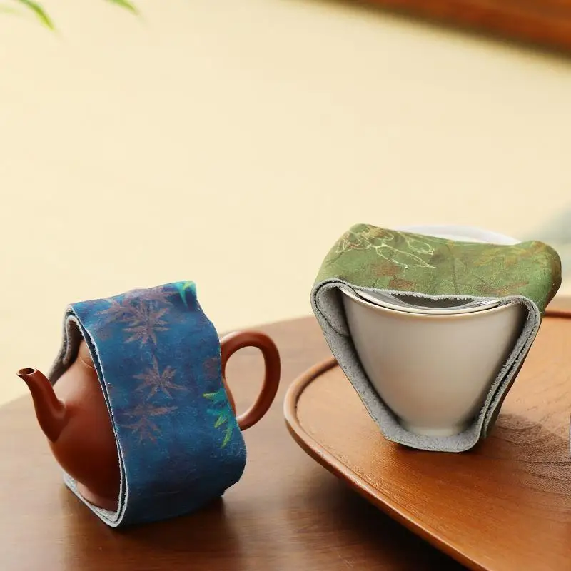 Teapot Protective Sleeve Soft Fabric Anti‑Collision Teacup Cover Chinese Style Teapot Cover Cloth Tea Accessories