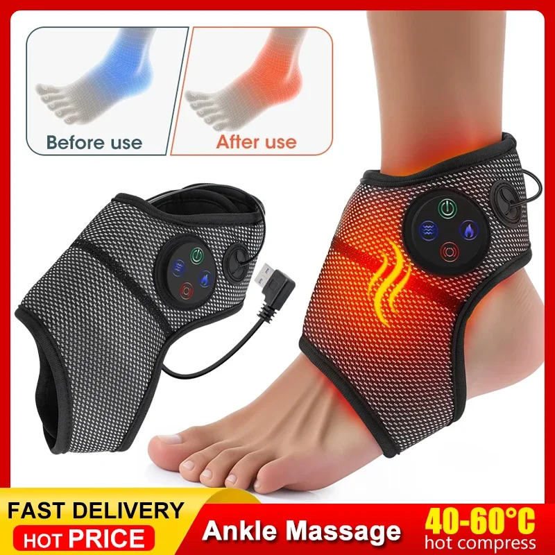 

Electric Ankle Foot Massager Vibration Hot Compress Smart Air Pressure Multifunctional Brace Support Relaxation Treatments
