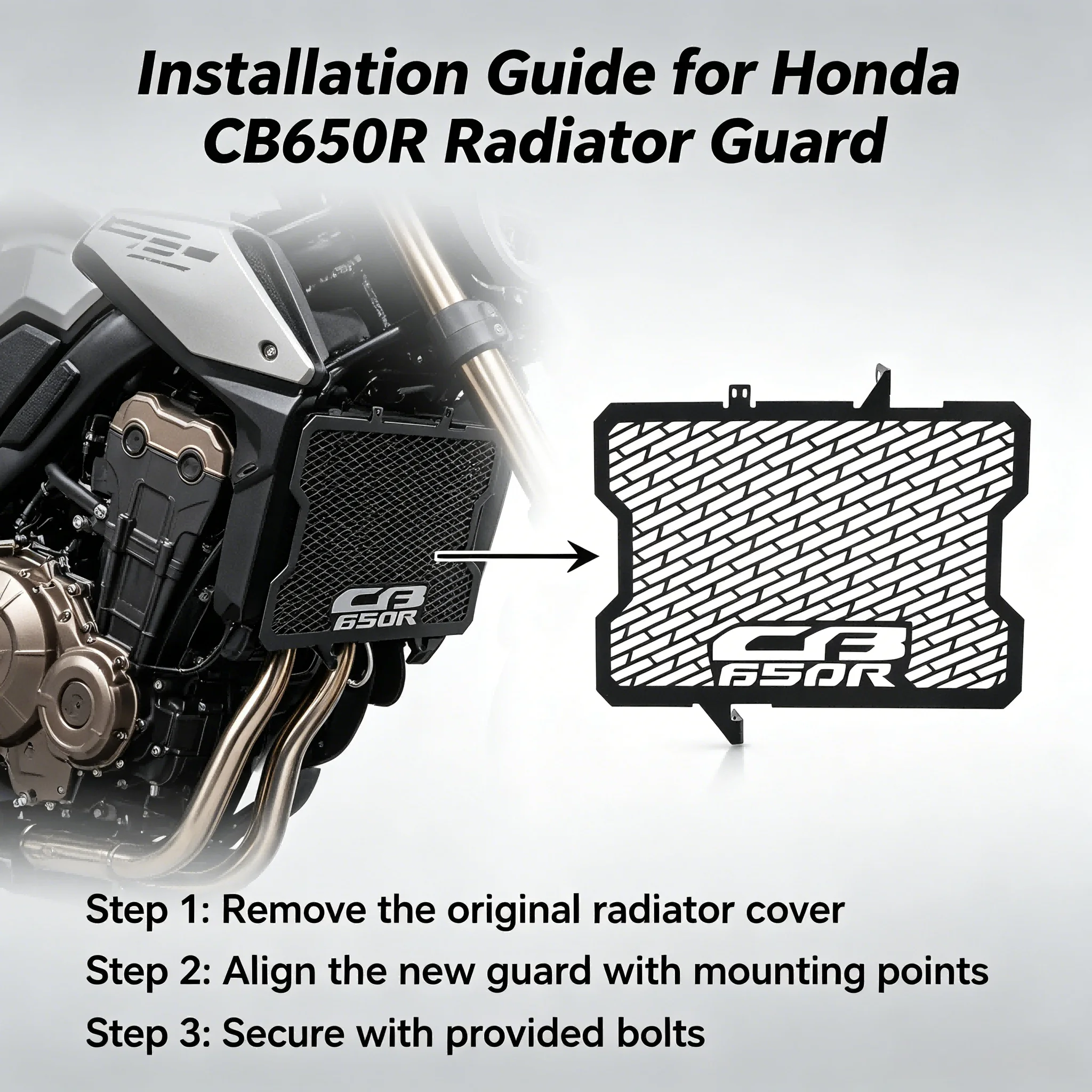 

Motorcycle Radiator Guard Grille for Honda CB650R CBR650R Durable cover protector