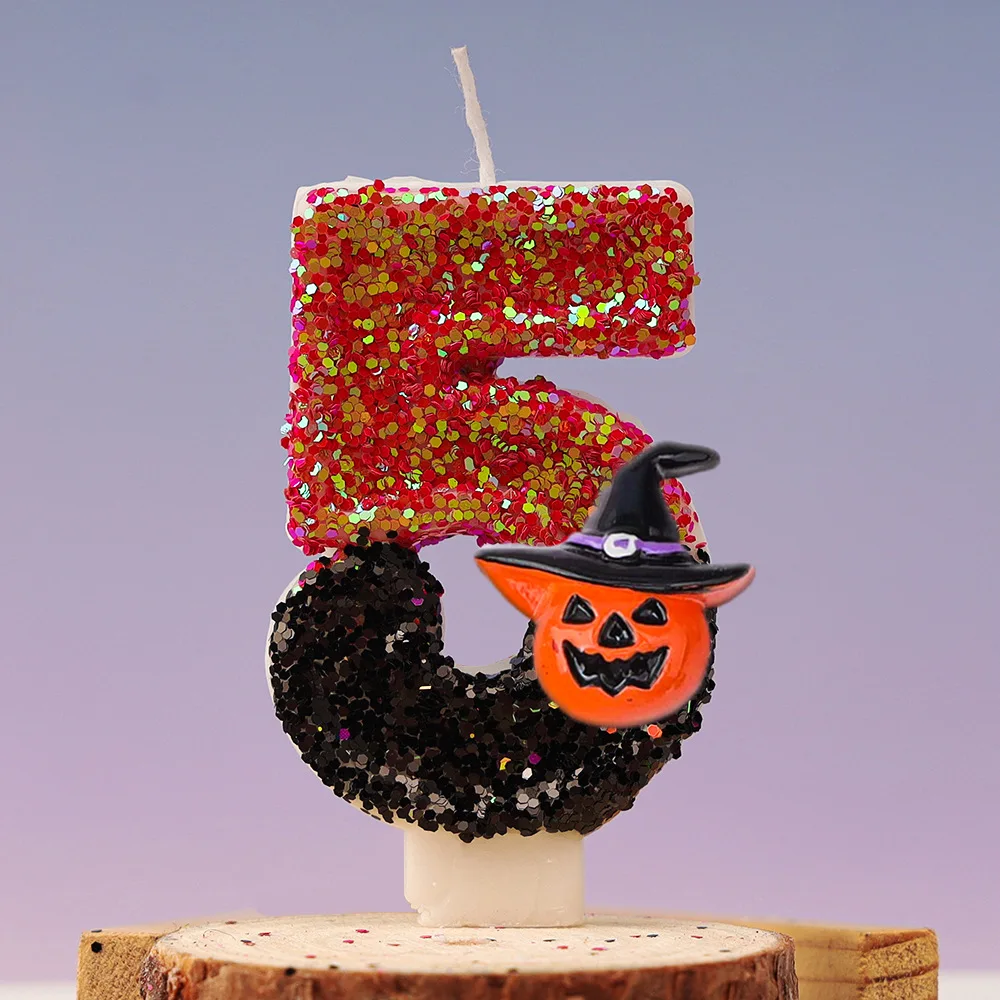 New Halloween Style 0-9 Number Candle Birthday Party Supplies Cake Decor Cupcake Top Decorate Birthday Accessories