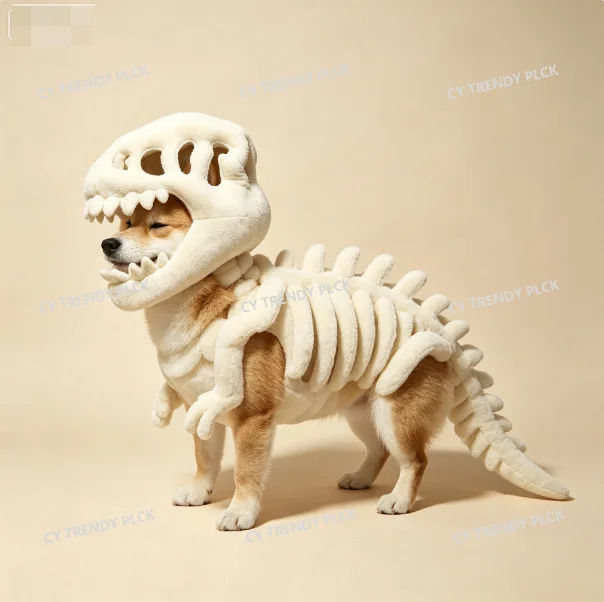 New Dinosaur Skeleton Pet Clothing Luminous Dinosaur Skeleton Pet Clothing