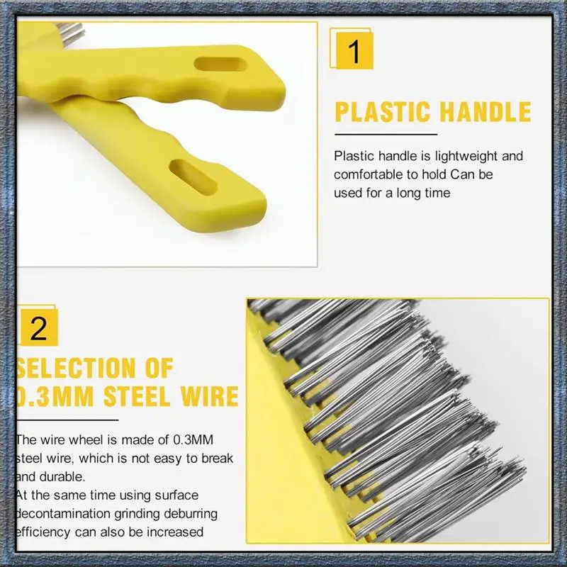

Лучшие предложения Набор проволочных щеток для царапин, 8 комплектов, нержавеющая сталь 11 дюймов с ручкой для удаления накипи, сварки, изгиба пыли, ручной инструмент, щетка для разрыва