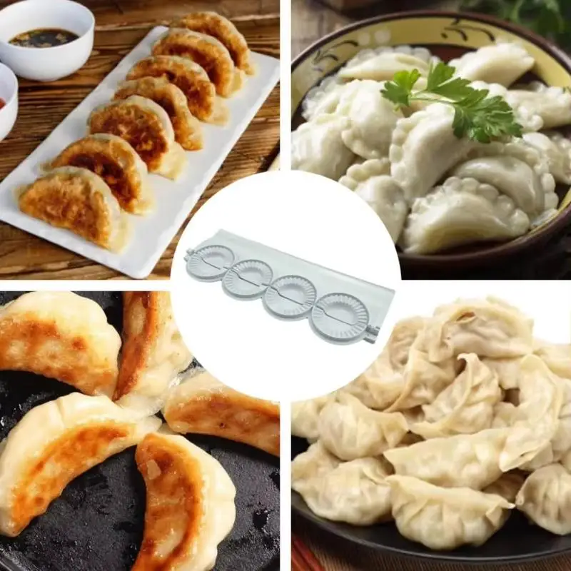 4-in-1 Dumpling Press Mold Multi Hole Wrapper Cutter Time Efficient for Home Quick Meal Prep DIY Use
