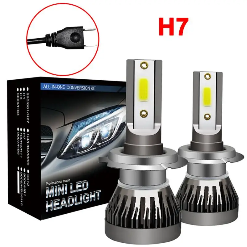 2PCS H7 LED Headlight Conversion Kit COB Bulb 120W 26000LM White High Power 6000K Car Headlight Bulbs(LED) Car Lights