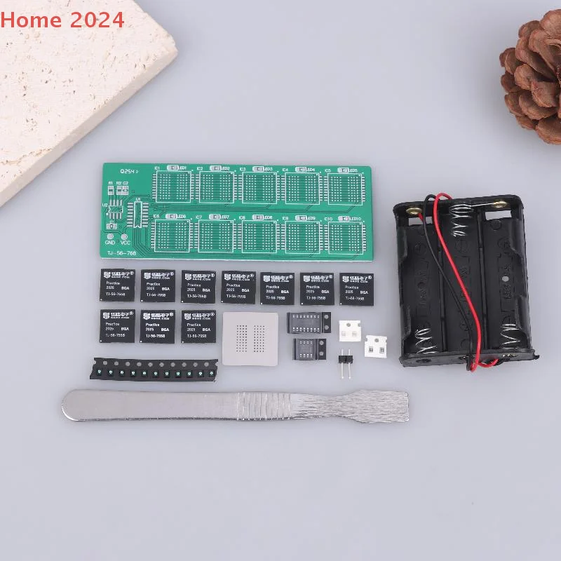 

BGA Chip Soldering Practice Board Kit Decimal Flowing Lights Teaching Practical Training Soldering Practice Loose Parts
