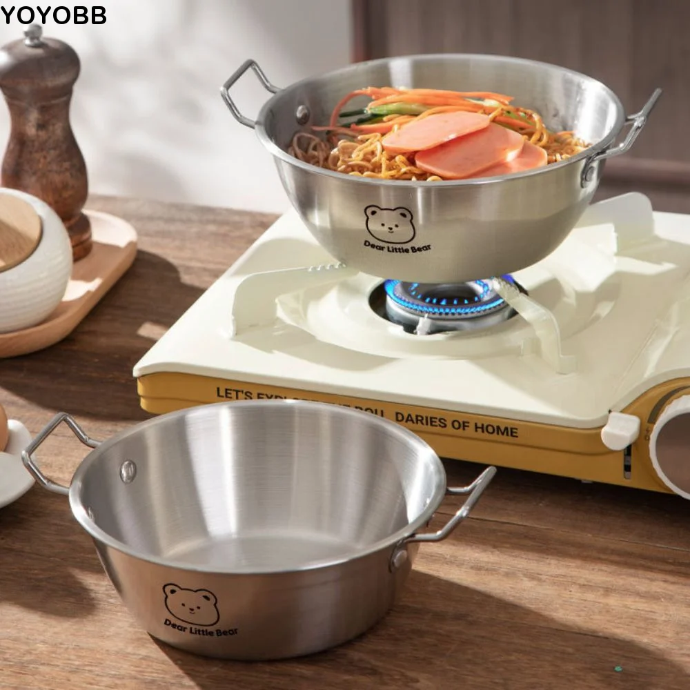 Paella Pan Steel - Bear Pattern Korean Noodle Bowl Doubel/Single