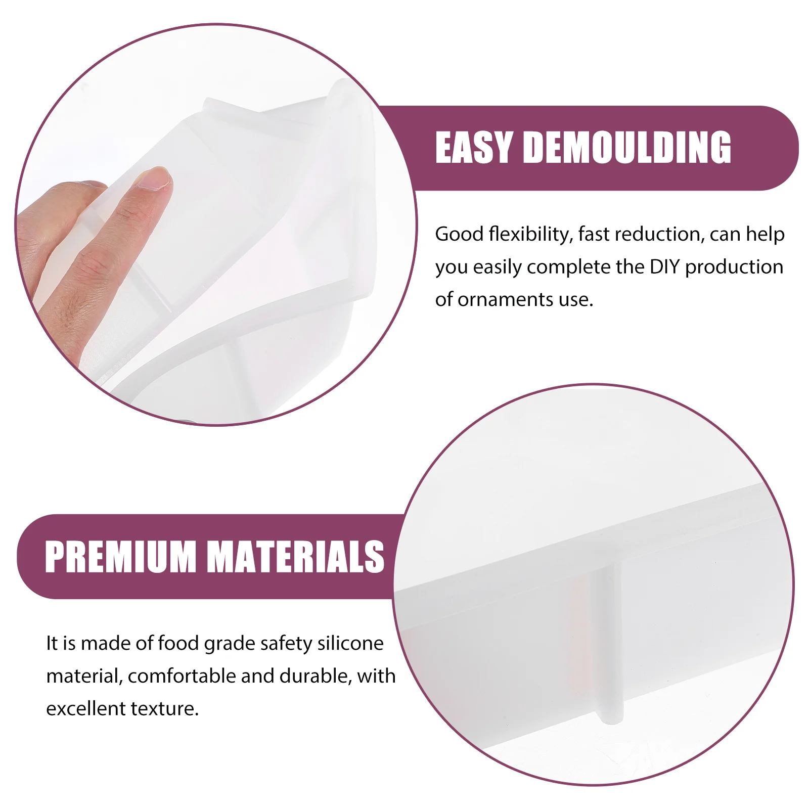 Hexagon Silicone Mold DIY Craft Making Tool Food Grade Safe Durable Easy Clean Reusable for Ornaments Manual Art