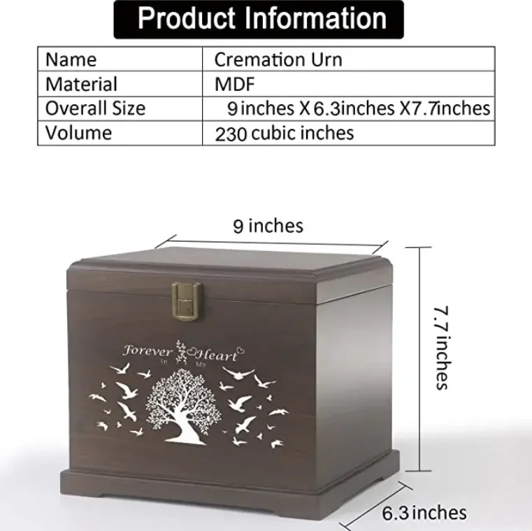 Pet Wooden Urn Environmentally Friendly Pollution-free and Waterproof  for Both Humans and Pets Commemorative Wooden Box