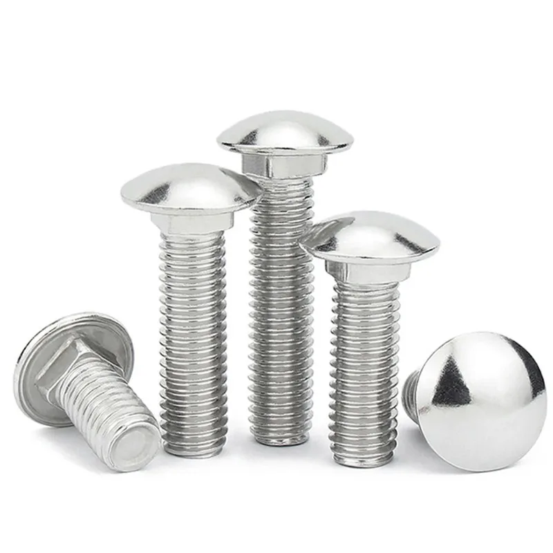 M4 M5 M6 M8 M10 M12 304 الفولاذ المقاوم للصدأ جولة رئيس ساحة الرقبة النقل المسمار مدرب الترباس 2/5/10/20/30/50 قطعة