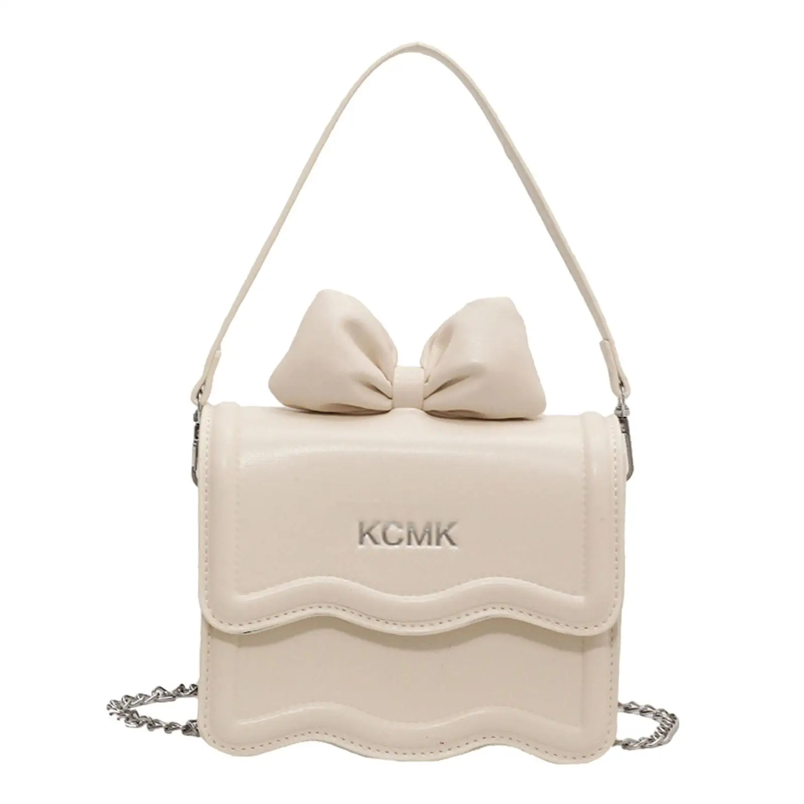 Stylish Women Shoulder Tote Pouch Crossbody Bag PU Leather with Removable Chain Strap Cute Handbag for Travel Beach Vacation