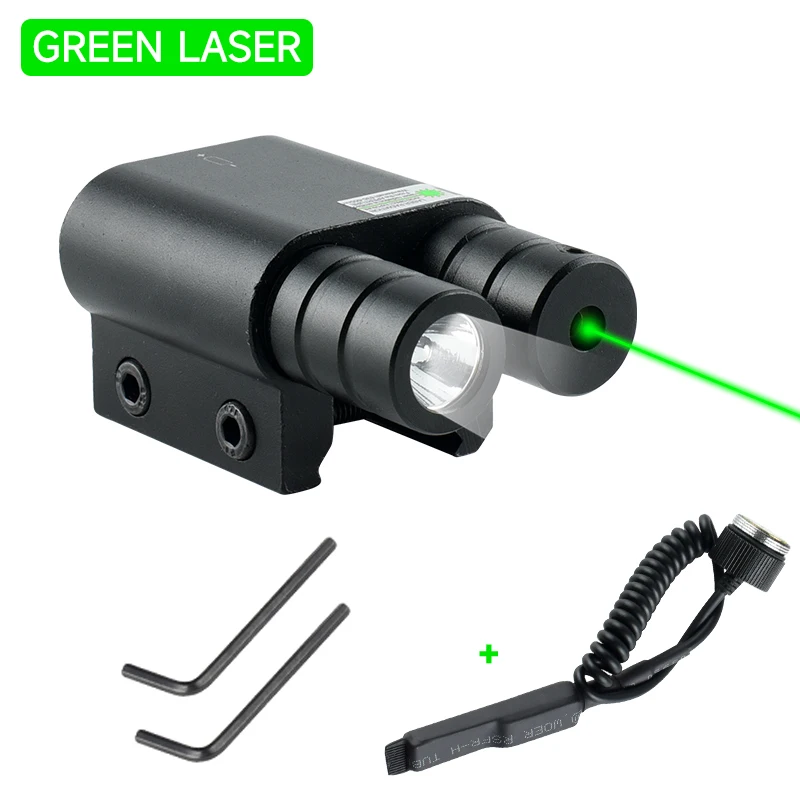 Dual Head Laser Flashlight Combo Adjustable Illumination Laser Locator Tactical Metal Hanging Red Green Laser Sight