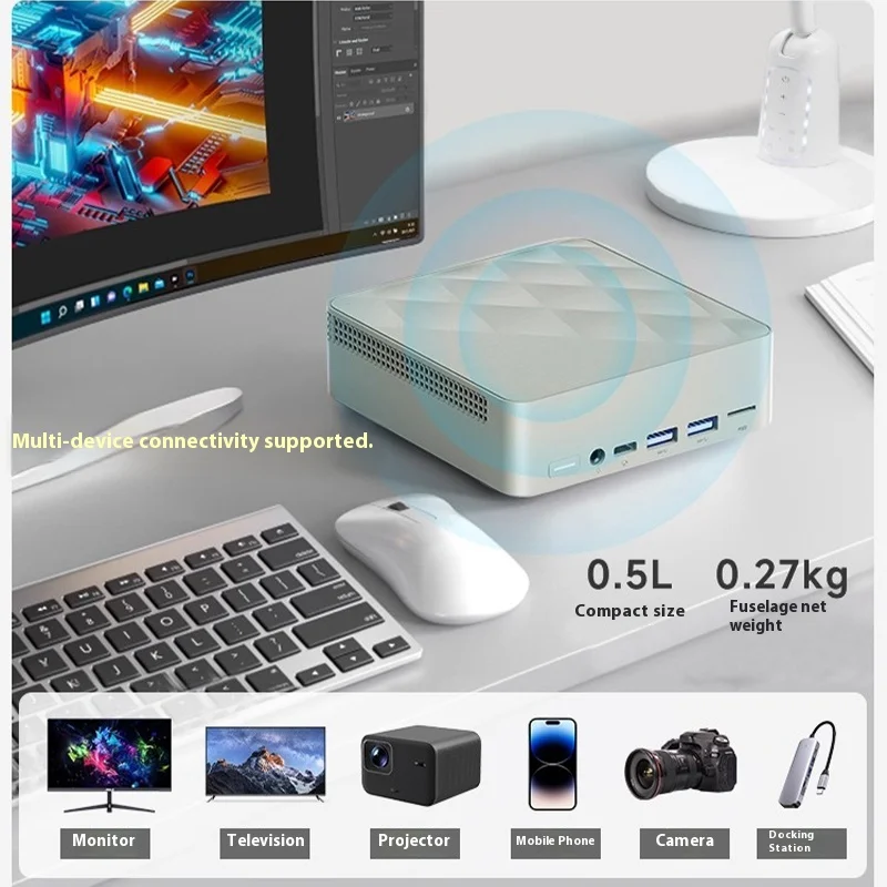 Quasi System N100 Mini Host Ddr4 سطح المكتب المزدوج إيثرنت ميناء مزدوج Hdmi حافظة صغيرة الأعمال الألعاب مكتب مضيف الكمبيوتر المحمول