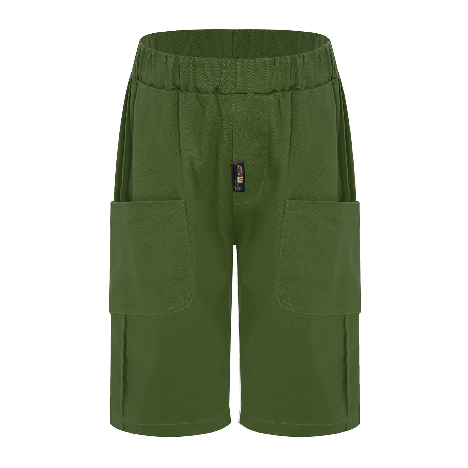 

Kids Boys Cargo Shorts Cotton Summer Loose Elastic Waistband Shorts with Pockets for Holiday Vacation Beach Park Sports Pants