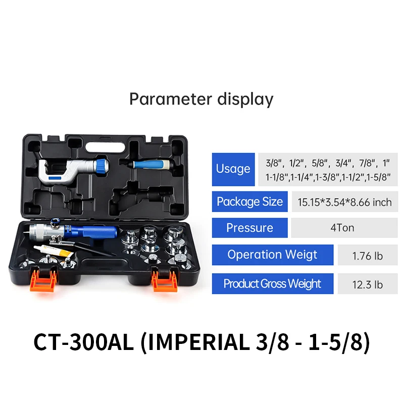 

CT VG300A AL Hydraulic Tube Expander Copper Aluminum Pipe Flaring Tool Refrigeration Air Conditioning Repair Equipment