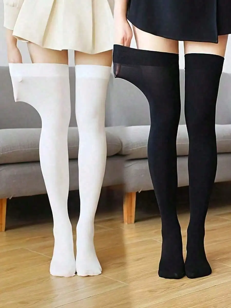 1 par de calcetines largos hasta la rodilla de terciopelo para primavera y otoño para mujer, suaves y cómodos, lavables a mano, adecuados para uso diario