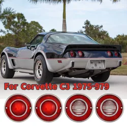 4 Pcs/set Car LED Tail Light Taillight Rear Brake Light for Corvette C3 1975-1979 (without Bulbs)