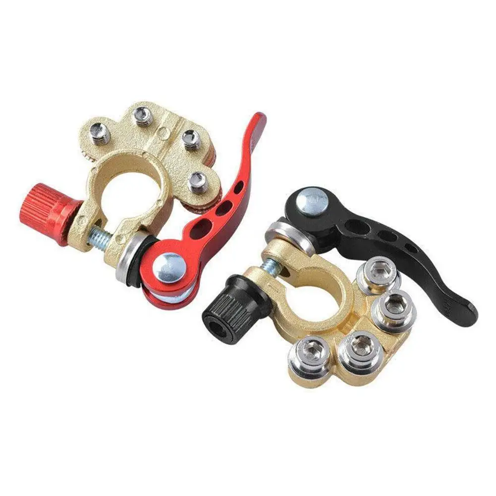 1 Pair Quick Disconnect Auto Cables Connectors Post Clamp Clamps Positive End Terminal & Terminal Negative Electric Connect E0N3