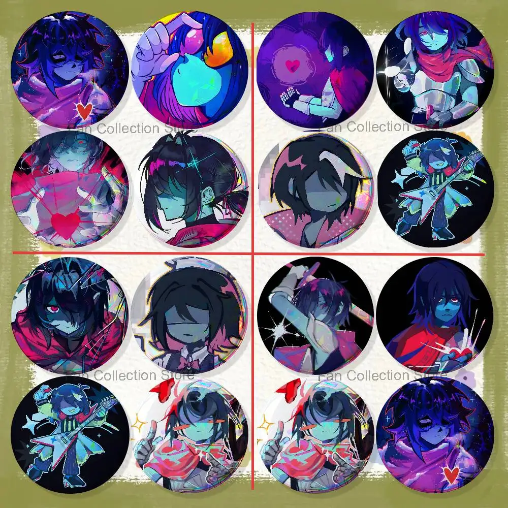 K-Kris D-DeltaruneS 4-piece set Enamel Pins Cartoon Anime Badge Fashion Jewelry Accessories Round Snap-in Brooch on Backpack